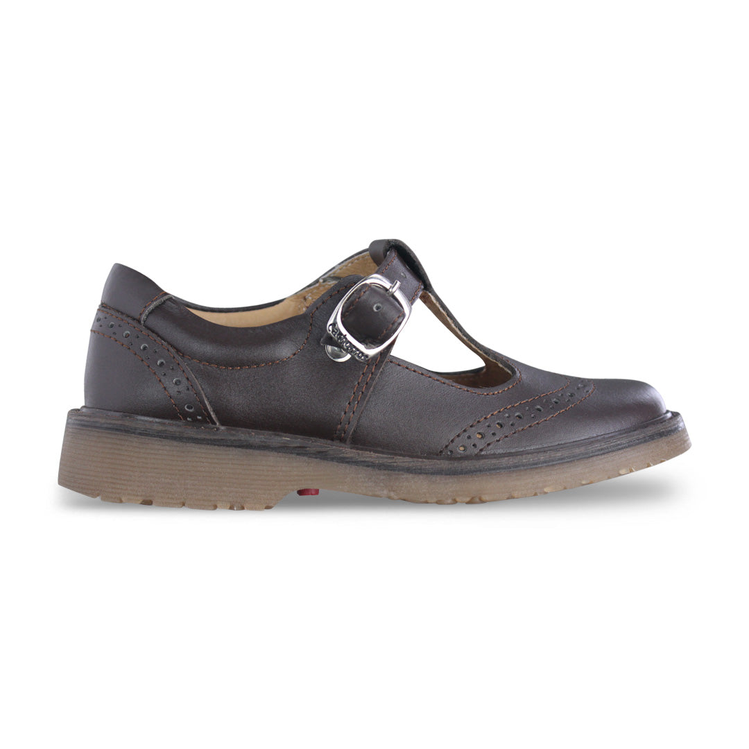 Zapato Escolar Niña 9001 Piel Café