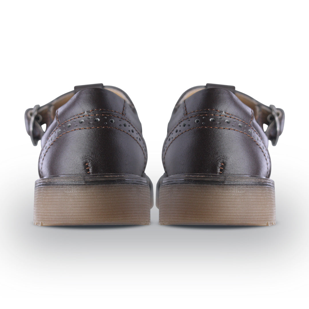 Zapato Escolar Niña 9001 Piel Café