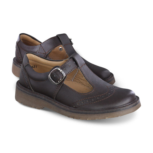 Zapato Escolar Niña 9001 Piel Café