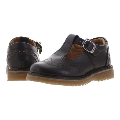 Zapato Escolar Niña 9001 Piel Café