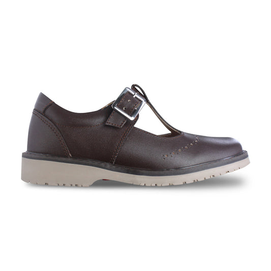 Zapato escolar niña 9002 piel café - vista 1