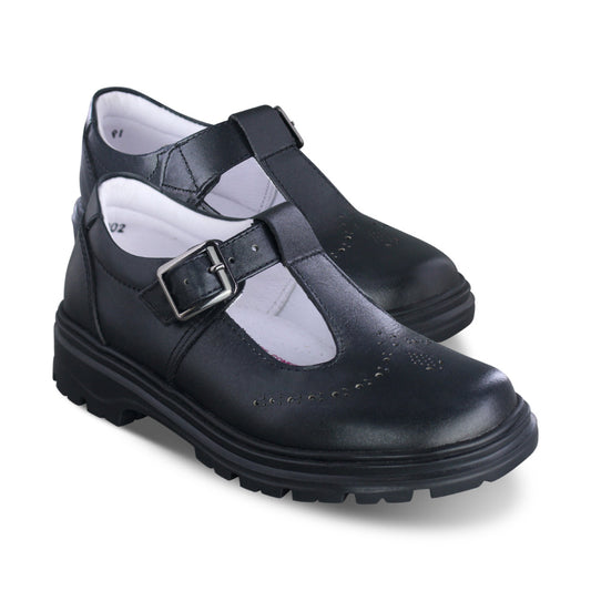 Zapato Escolar Niña 9002 Piel Negro