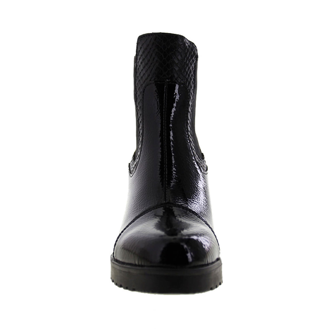 Bota Mediana 90102 Davina Sint. Charol Negro