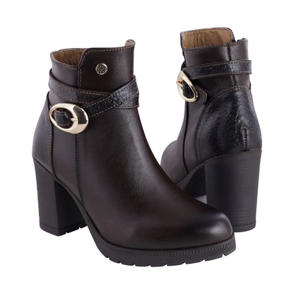 Bota Mediana Mujer 90209 Davina Piel Café