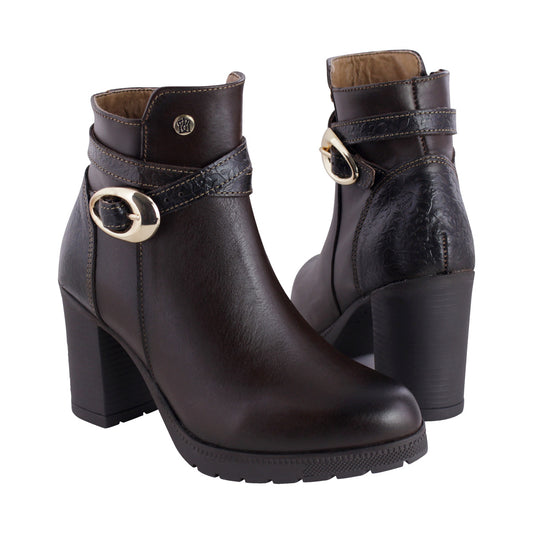 Bota Mediana Mujer 90209 Davina Piel Café