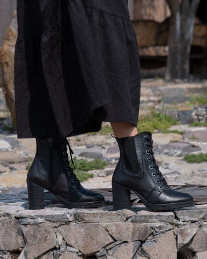 Bota Mediana Dama 90420 Davina Piel Negro