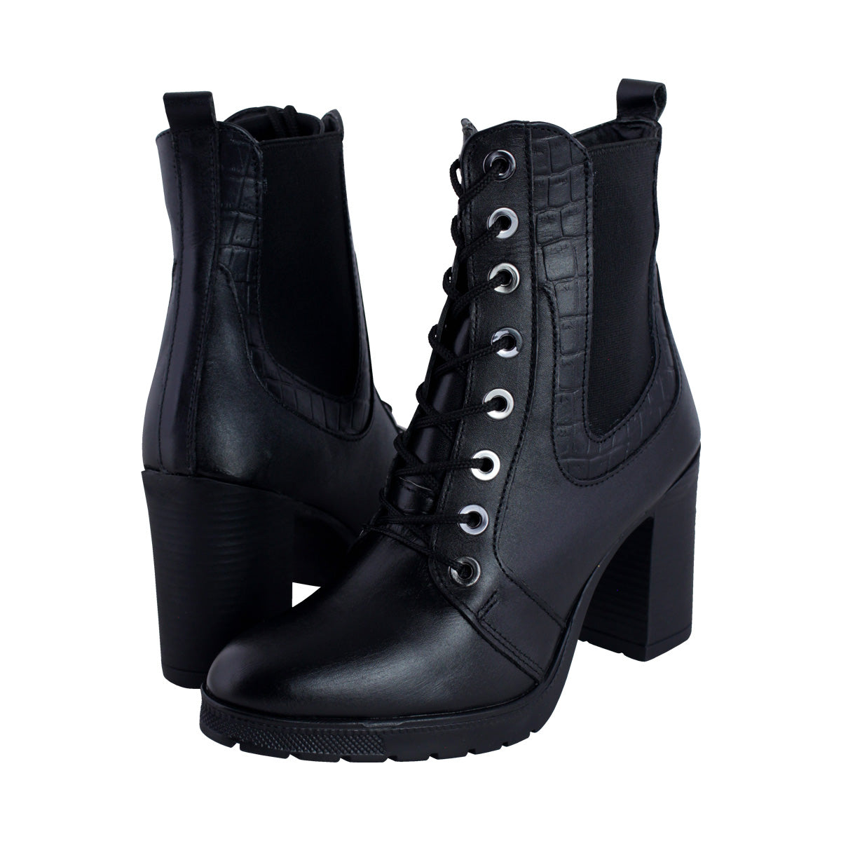 Bota Mediana Dama 90420 Davina Piel Negro