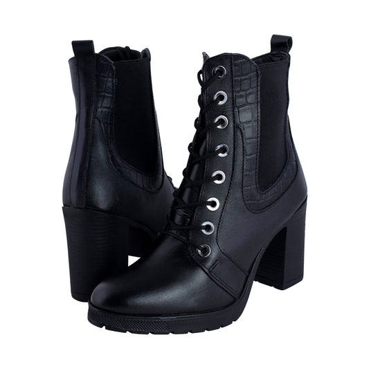Bota Mediana Dama 90420 Davina Piel Negro
