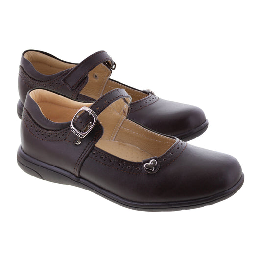 Zapato Escolar Niña 9114 Piel Café