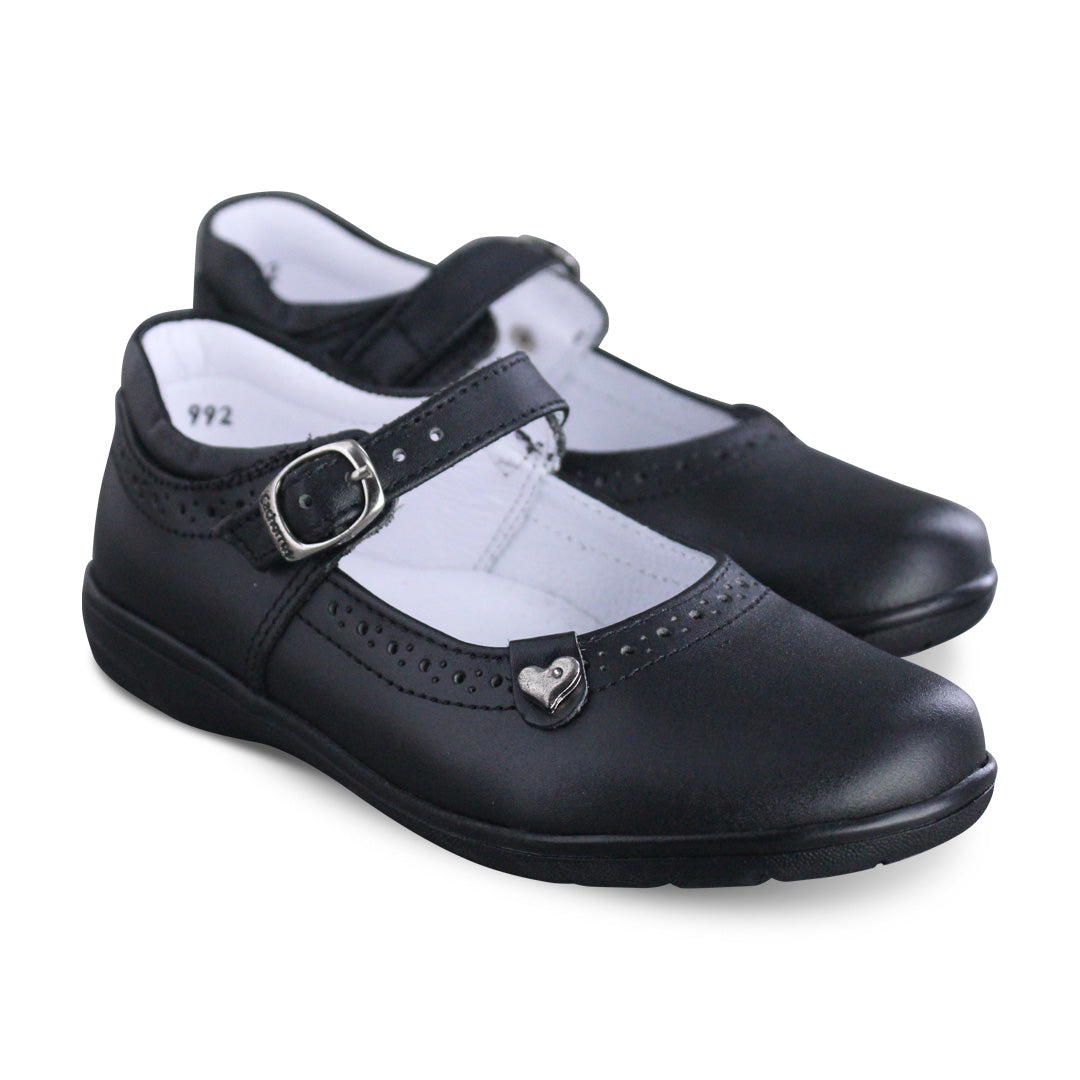 Zapato escolar niña 9114 piel negro - vista 4