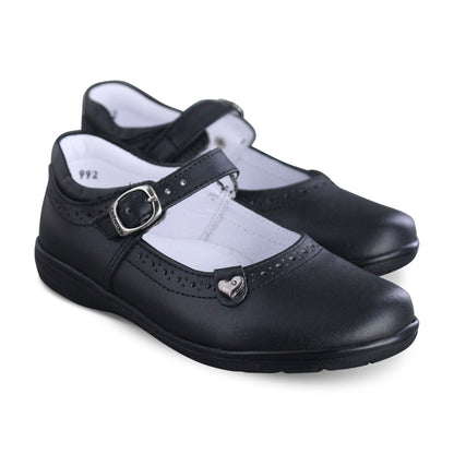 Zapato escolar niña 9114 piel negro - vista 4