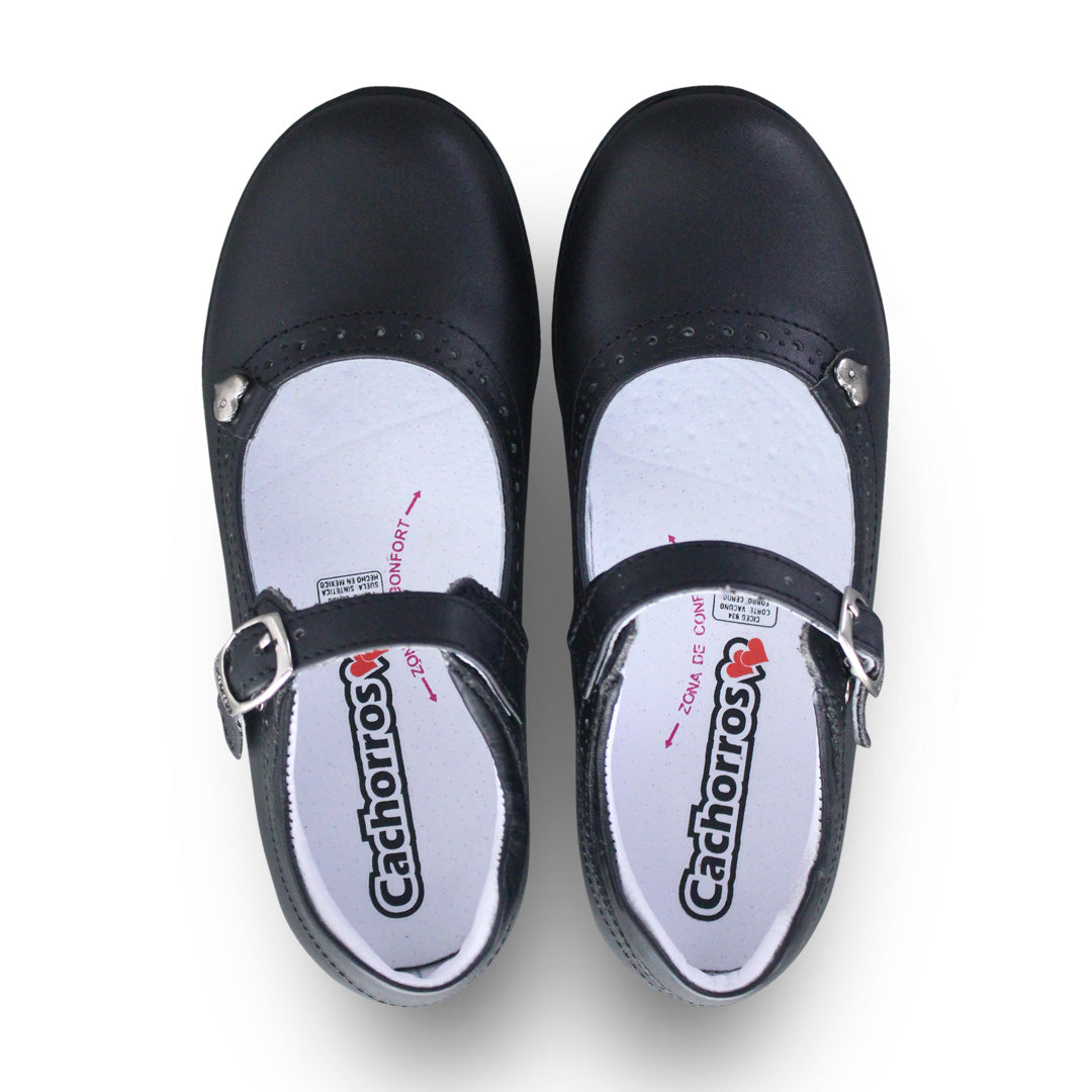 Zapato escolar niña 9114 piel negro - vista 5