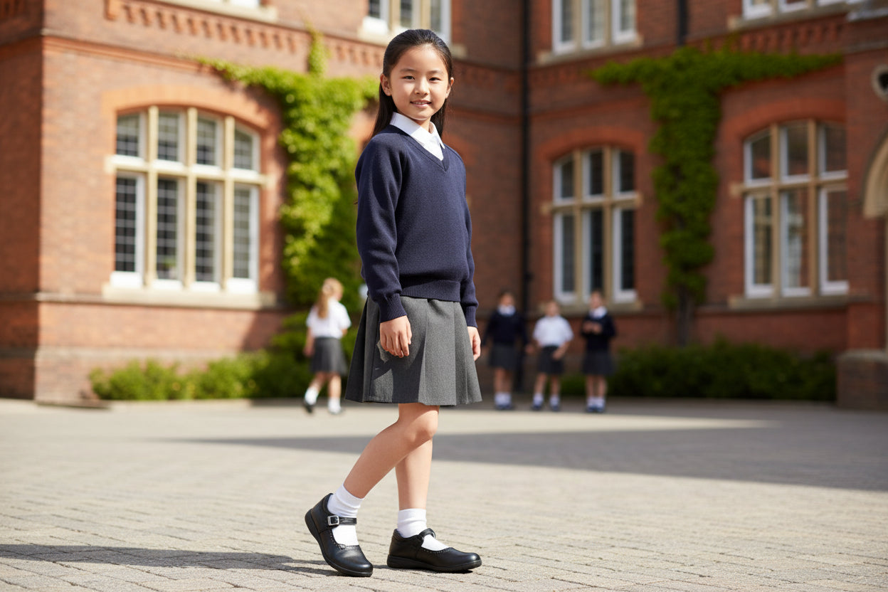 Escolar Niña 9114 Charol Piel Negra