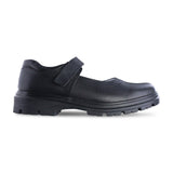 Zapato escolar niña 9130 piel negra velcro