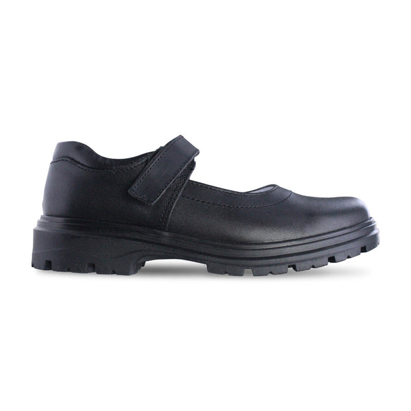 Zapato Escolar Niña 9130 Piel Negra Velcro