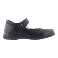 Zapato Escolar Niña 9131 Piel Negra Velcro con Estrellas