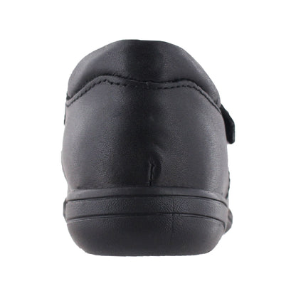Zapato Escolar Niña 9131 Piel Negra Velcro con Estrellas