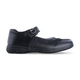 Zapato escolar niña 9134 piel negra velcro