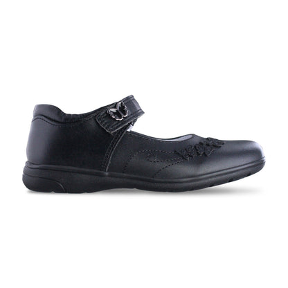 Zapato Escolar Niña 9134 Piel Negra Velcro