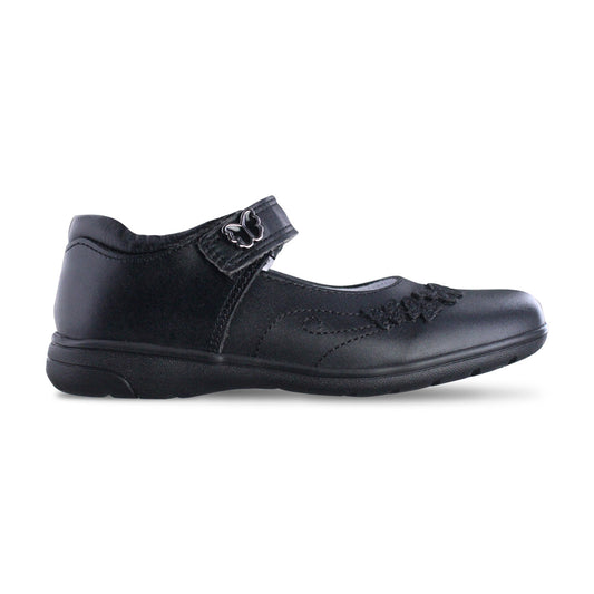 Zapato Escolar Niña 9134 Piel Negra Velcro
