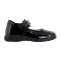 Zapato Escolar Niña 9142 Charol Negro Velcro con Mariposa