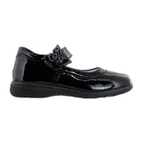 Zapato escolar niña 9142 charol negro velcro con mariposa
