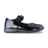 Zapato escolar niña 9142 charol negro velcro con mariposa