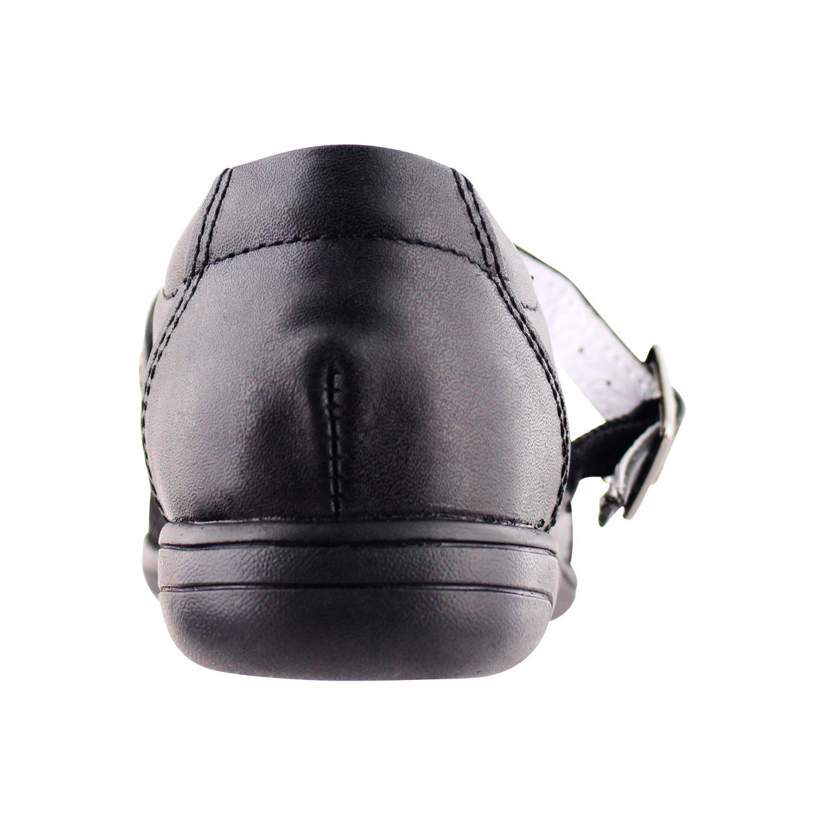 Zapato Escolar Niña 9241 Piel Negra con Flor