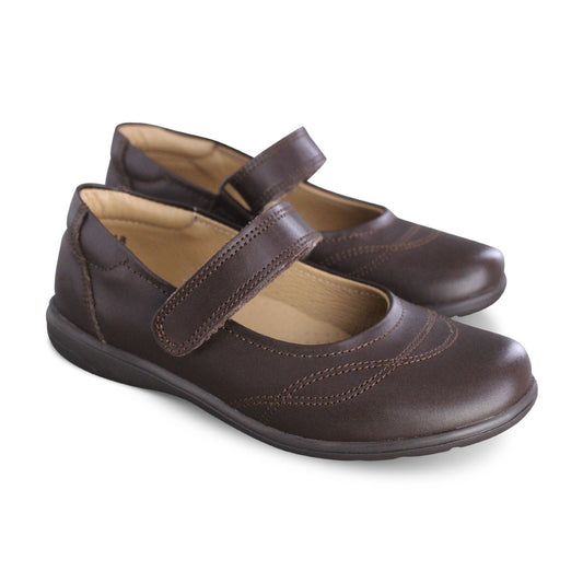 Zapato Escolar Niña 9252 Piel Café
