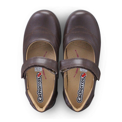 Zapato Escolar Niña 9252 Piel Café