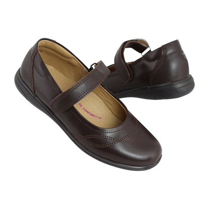 Zapato Escolar Niña 9252 Piel Café