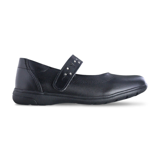 Calzado Escolar Niña 9254 Piel Negro con Velcro