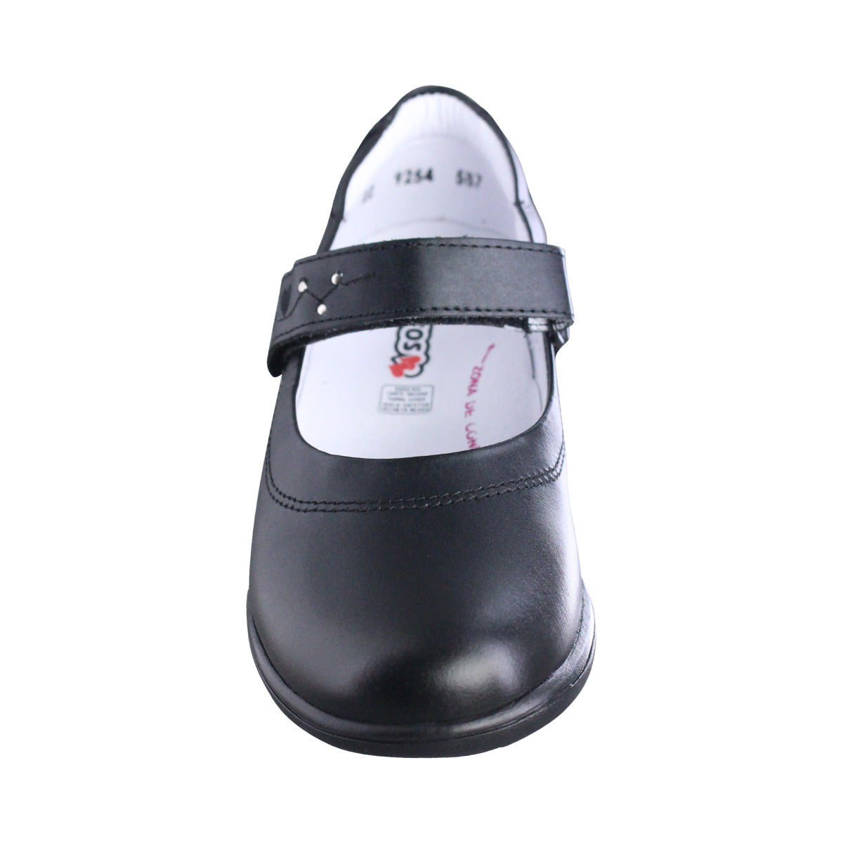 Calzado Escolar Niña 9254 Piel Negro con Velcro