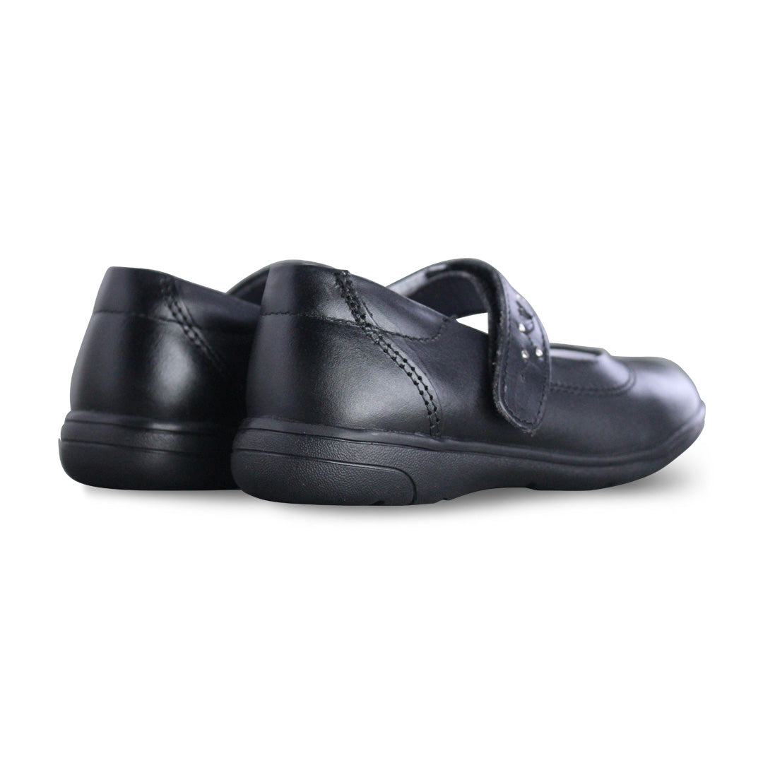 Calzado Escolar Niña 9254 Piel Negro con Velcro