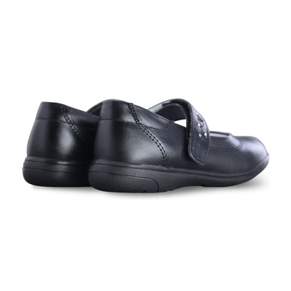 Calzado Escolar Niña 9254 Piel Negro con Velcro