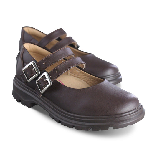 Zapato Escolar Niña 9280 Piel Café