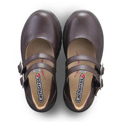 Zapato Escolar Niña 9280 Piel Café