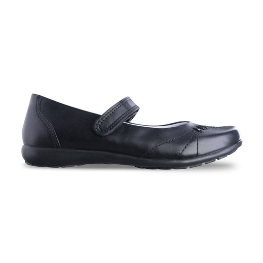Calzado Escolar Niña 9322 Piel Negro con Velcro