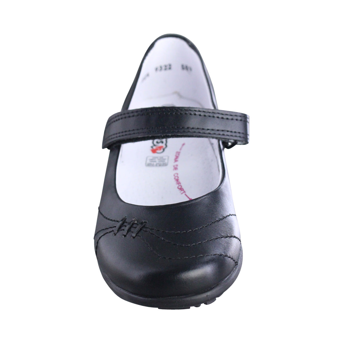 Calzado Escolar Niña 9322 Piel Negro con Velcro