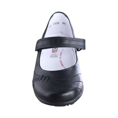 Calzado Escolar Niña 9322 Piel Negro con Velcro