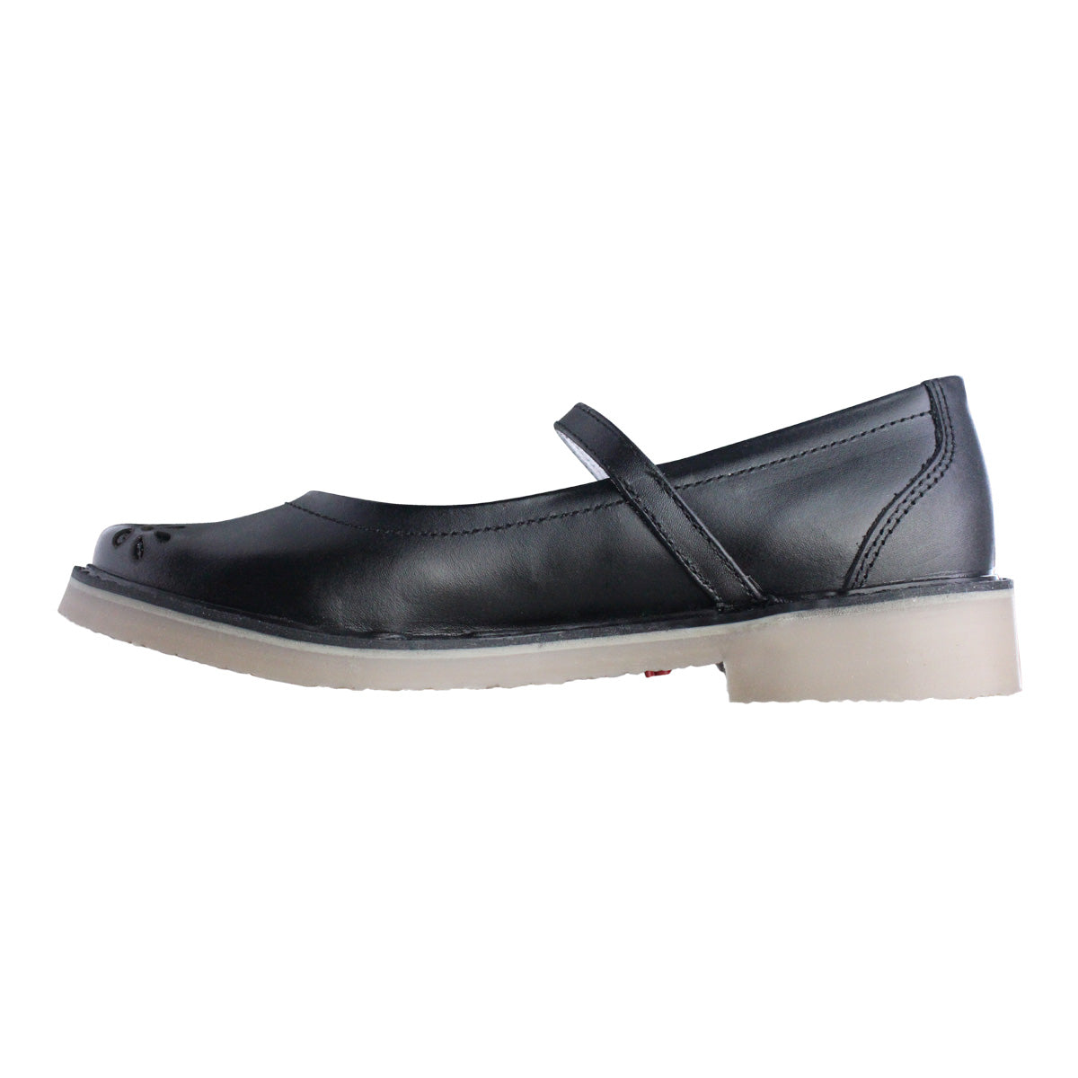 Zapato Escolar Niña 9346 Piel Negro con Suela Goma y Hebilla