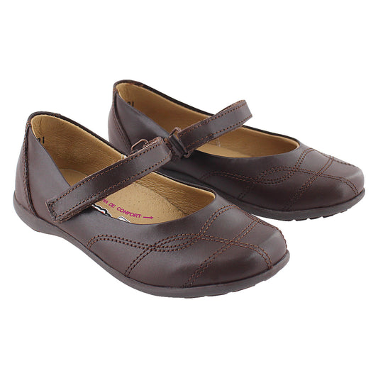 Zapato Escolar Niña 9371 Piel Café