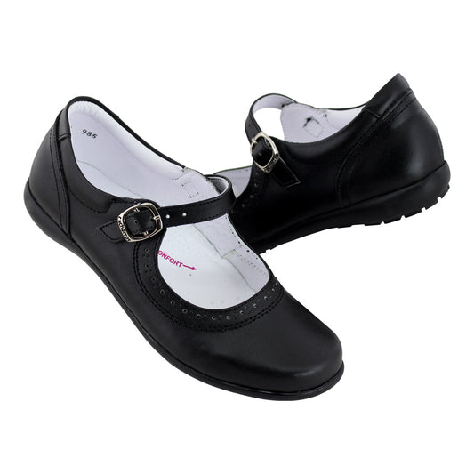 Zapato Escolar Niña 9401 Piel Negro