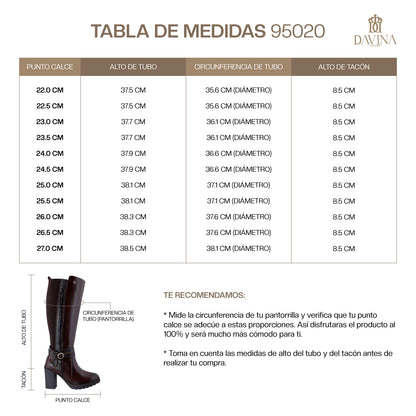Bota Alta Dama 95020 Davina Piel Brandy (Café)