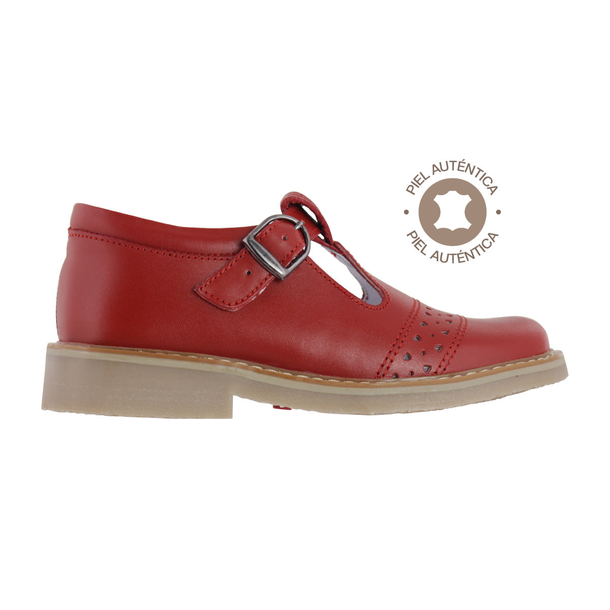 Zapato Escolar Niña 9532 Piel Rojo
