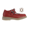 Zapato Escolar Niña 9553 Piel Rojo Doble Hebilla