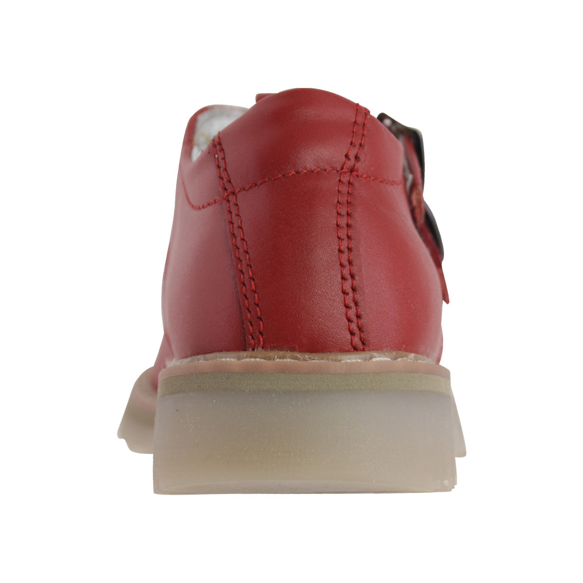 Zapato Escolar Niña 9553 Piel Rojo Doble Hebilla