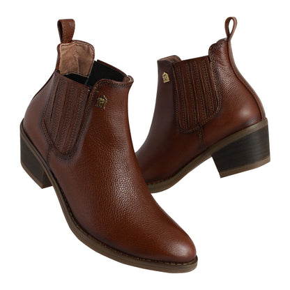 Botín Vaquero Mujer 96000 Davina Piel Café