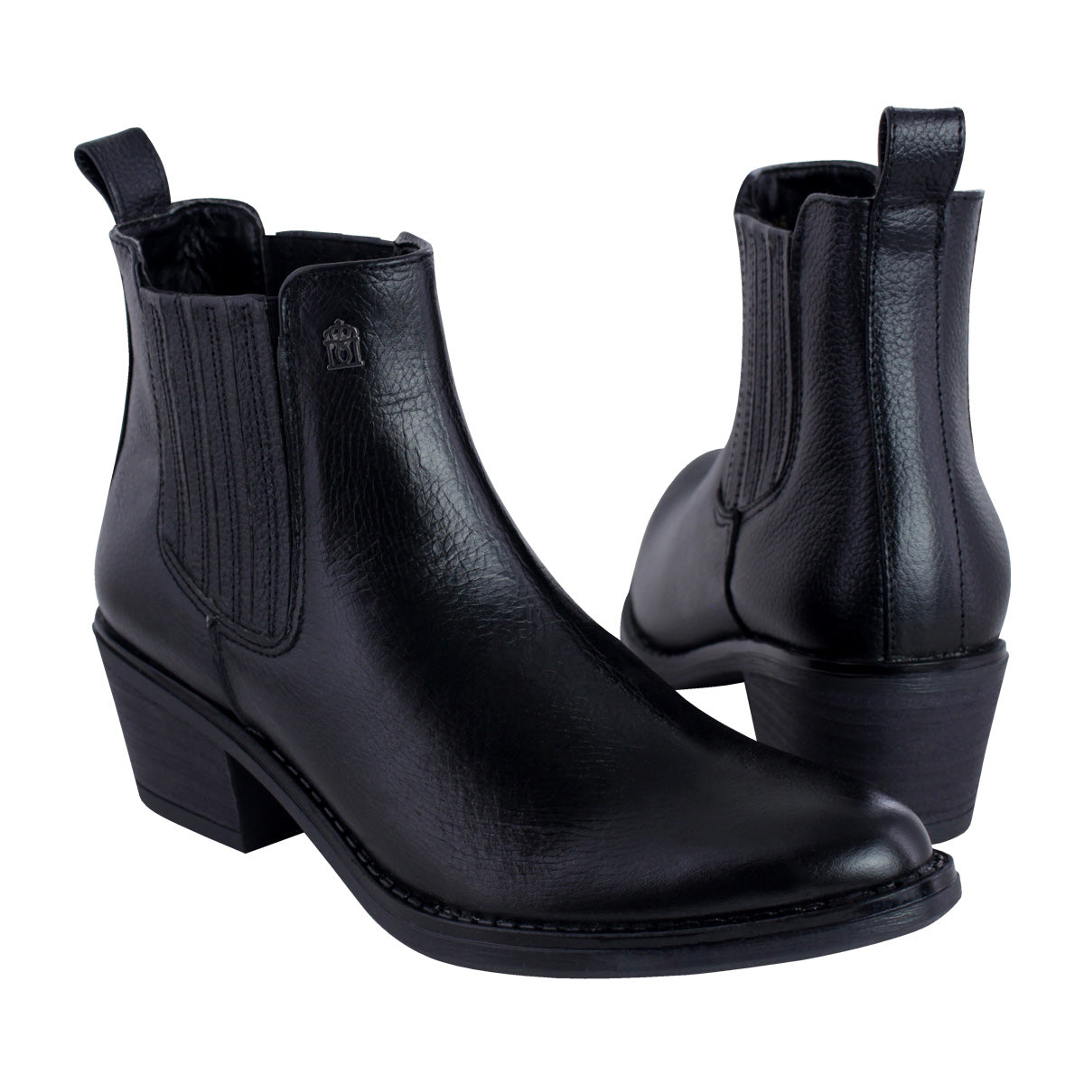 Botín Vaquero Mujer 96000 Davina Piel Negro