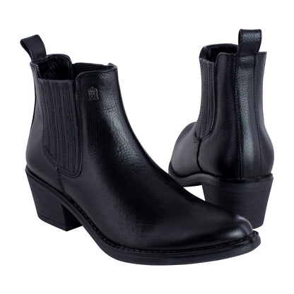Botín Vaquero Mujer 96000 Davina Piel Negro
